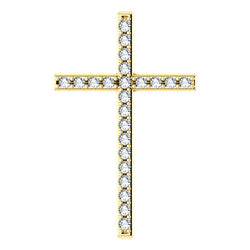 Diamond Cross 14k Yellow Gold Pendant (.88 Ctw, G-H Color, I1 Clarity)