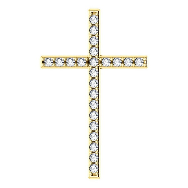 Diamond Cross 14k Yellow Gold Pendant (.88 Ctw, G-H Color, I1 Clarity)