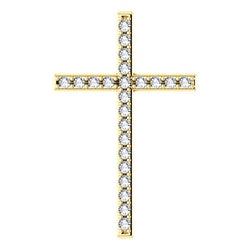 Diamond Cross 14k Yellow Gold Pendant (.63 Ctw, G-H Color, I1 Clarity)