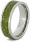 Meteorite Shavings Red, Orange, Yellow Inlay 7mm Comfort-Fit Titanium Ring, Size 11