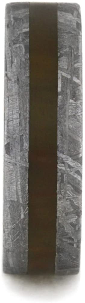 Gibeon Meteorite, Petrified Wood 6mm Comfort-Fit Matte Titanium Band, Size 6.25