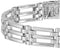 Men's Italian Rhodium Plated 14k White Gold 9mm 3 Bar Stampato Link Bracelet, 8.5 Inches