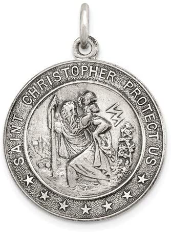 Sterling Silver St. Christopher Medal (31X21MM)