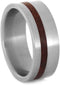 The Men's Jewelry Store (Unisex Jewelry) Amboyna Burl Wood 8mm Matte Titanium Comfort-Fit Wedding Band, Size 9.5