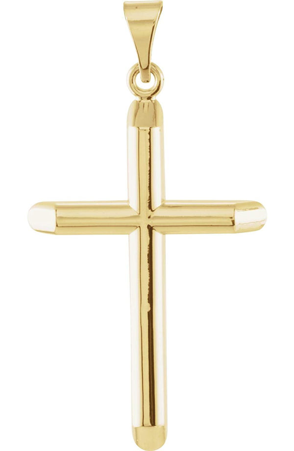 14k White Gold Unadorned Cross Pendant