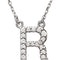 14k Yellow Gold Diamond Initial 'R' 1/6 Cttw Necklace, 16" (GH Color, I1 Clarity)