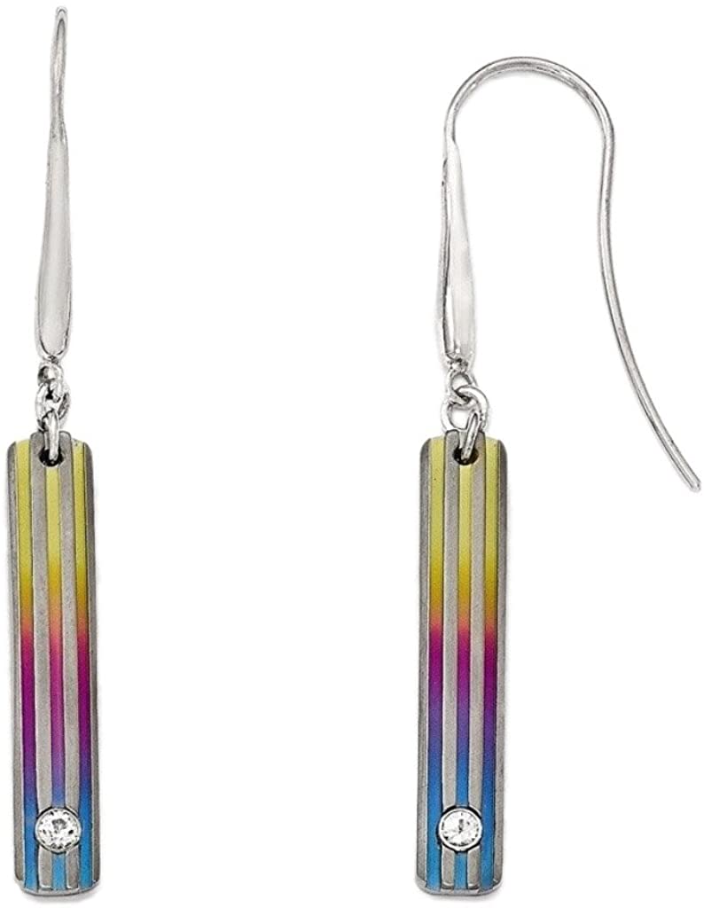 Radiance Collection Gray and Rainbow Anodized White Sapphire Earrings