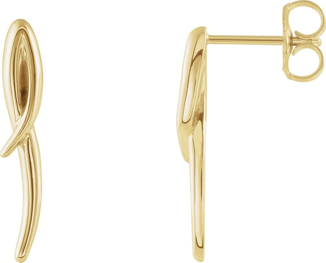 Freeform Drop Earrings, 14k Yellow Gold