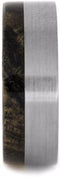 Buckeye Burl 8mm Comfort-Fit Brushed Titanium Wedding Band, Size 5.75