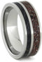 Red Stardust Concrete, Black Box Elder 8mm Comfort-Fit Titanium Ring, Size 14.25