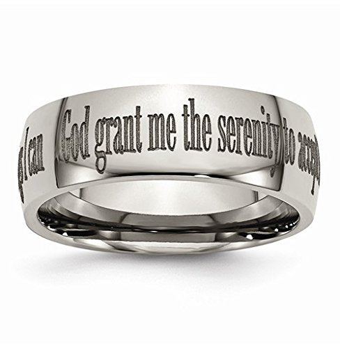 Titanium 'God Grant Me the Serenity to Accept the Things I Cannot Change' Ring