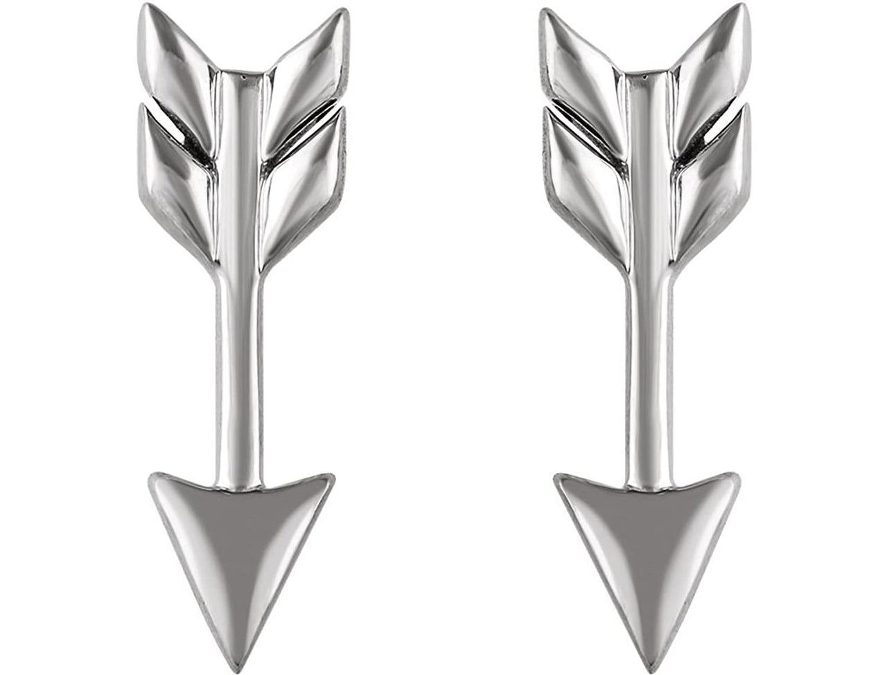 Satin-Finish Arrow Earrings, Rhodium-Plated Sterling Silver