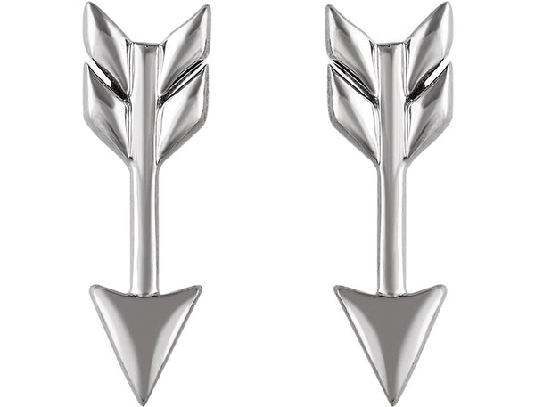 Satin-Finish Arrow Earrings, Rhodium-Plated Sterling Silver