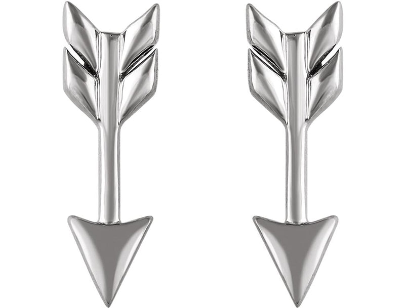 Satin-Finish Arrow Earrings, Rhodium-Plated Sterling Silver