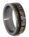 Deer Antler, Wishbone, Green Box Elder Wood 8mm Comfort-Fit Matte Titanium Wedding Band, Size 12.5