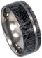 Deer Antler, Titanium Pinstripe 8mm Comfort Fit Titanium Band