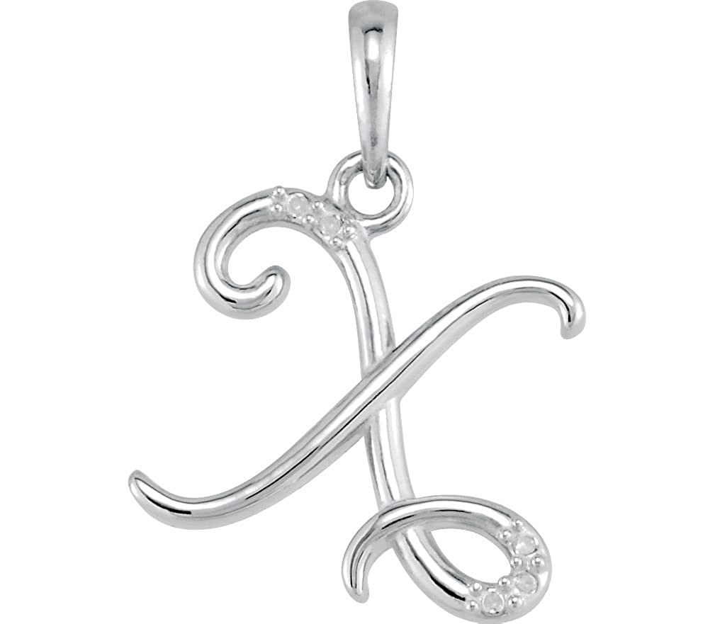 5-Stone Diamond Letter 'X' Initial 14k White Gold Pendant Necklace, 18" (.03 Cttw, GH, I1)