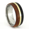 Amboyna and African Blackwood, 14k Yellow Gold 8mm Titanium Comfort-Fit Band