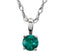 Children's Imitation Emerald 'May' Birthstone 14k White Gold Pendant Necklace, 14"