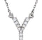 Diamond Initial 'Y' Rhodium Plate 14K White Gold (1/10 Cttw, GH Color, I1 Clarity), 16.25"