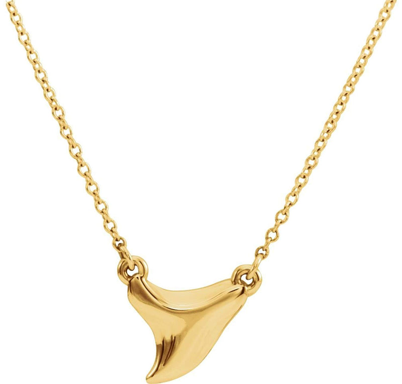 Shark Tooth Necklace in 14k Yellow Gold, 16-18"