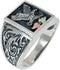 Men's Eagle Antiqued Ring, Sterling Silver, 12k Green and Rose Gold Black Hills Gold Motif, Size 11.5