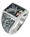 Men's Eagle Oxidized Ring, Sterling Silver, 12k Green and Rose Gold Black Hills Gold Motif