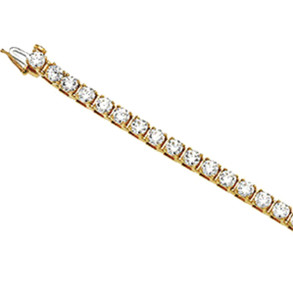 Cubic Zirconia Line Bracelet in 14K Yellow Gold, 7"