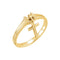 Dangling Cross Ring 14k Yellow Gold, Size 10