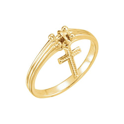 Dangling Cross Ring 14k Yellow Gold, Size 10