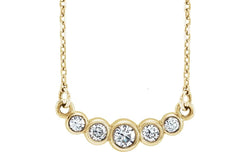 Graduated Bezel Set Diamond Necklace in 14k Yellow Gold, 16-18" (1/5 Ctw, Color G-H, Clarity I1)