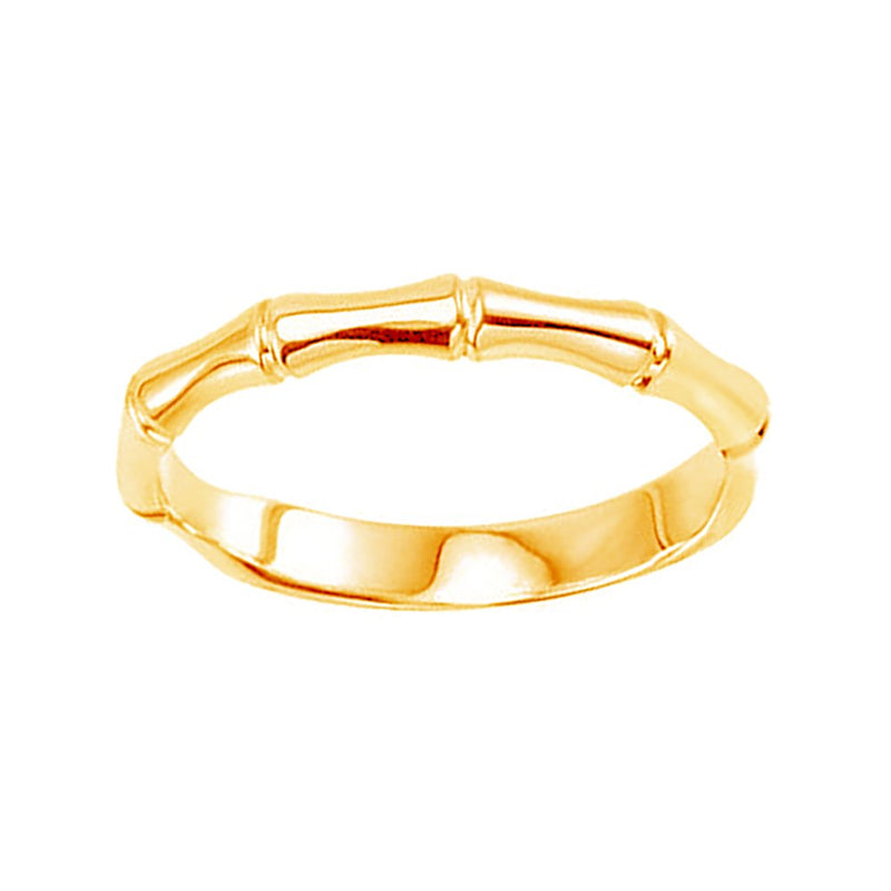 Bamboo Zen 2.5mm 14k Yellow Gold Stackable Ring, Size 4