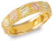 Men's Thin Wedding Band, 10k Yellow Gold, 12k Green and Rose Gold Black Hills Gold Motif, Size 11.5