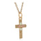 Hammered Finish Cross Necklace, 10k Yellow Gold, 12k Green and Rose Gold Black Hills Gold Motif, 18"