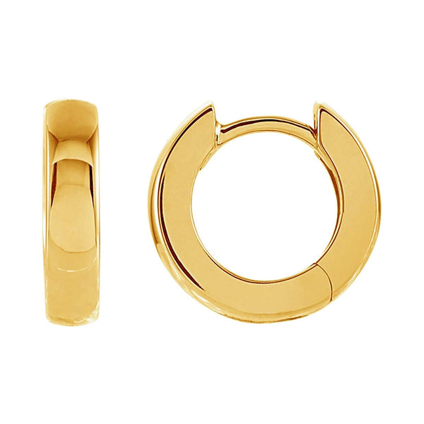 Rhodium-Plated 18k Yellow Gold Hoop Earrings (12mm)