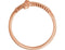 Sideways Rope Cross 14k Rose Gold Ring, Size 6