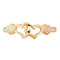 Ave 369 Diamond-Cut Two Hearts Ring, 10k Yellow Gold, 12k Pink and Green Gold Black Hills Gold Motif