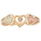 Ave 369 Diamond Heart Ring, 10k Yellow Gold, 12k Green and Rose Gold Black Hills Gold Motif (.01 Ct)