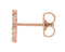 14k Rose Gold Diamond Letter 'B' Initial Stud Earring (Single Earring) (.10 Ctw, GH Color, I1 Clarity)