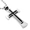 Men's Two-Tone, Black Ion Plated Cross Pendant Necklace , Stainless Steel, 23"