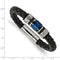 Men's Brushed and Polished Stainless Steel Black Enamel Blue IP Purple IP Black Rubber Bracelet, 8.5"