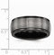 Edward Mirell Black Titanium Grooved Concave 9mm Wedding Band