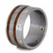 8-Stone Diamond Gibeon Meteorite, Arizona Ironwood 11mm Comfort-Fit Brushed Titanium Wedding Band