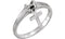 Cross Dangle Ring, 3.75mm Rhodium-Plated 14k White Gold, Size 4.25