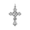 Ornamental Floral Crucifix Sterling Silver Pendant (37.4X23.2MM)