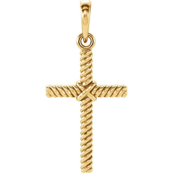 Rope Cross 14k Yellow Gold Pendant (25.4x16.2 MM)