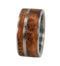 Amboyna Wood 9mm Comfort Fit Interchangeable Titanium Ring, Size 10