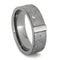 Bezel Set Diamond, Gibeon Meteorite 7mm Comfort-Fit Titanium Wedding Band