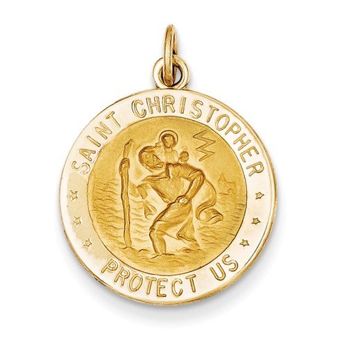14k Yellow Gold US Air Force St. Christopher Medal Pendant (25X19MM)
