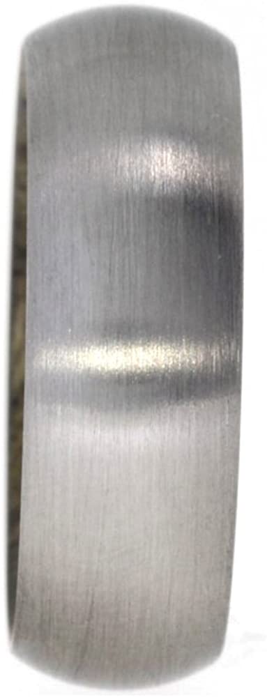 Sindora Wood Inlay 8mm Comfort Fit Matte Titanium Band, Size 4.75